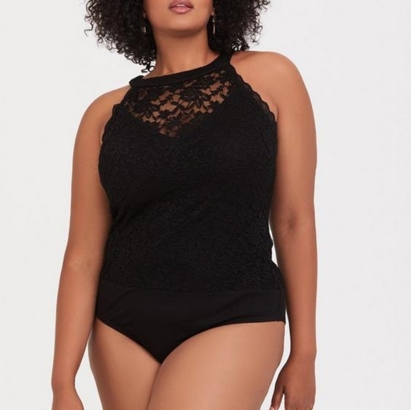 TORRID Super Soft Lace High Neck Bodysuit in 5X (32) - Picture 1 of 6